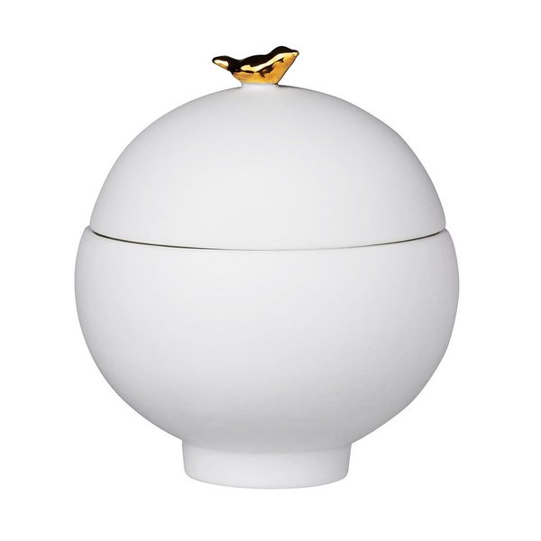 Räder Stories Porcelain Trinket Box with Golden Bird