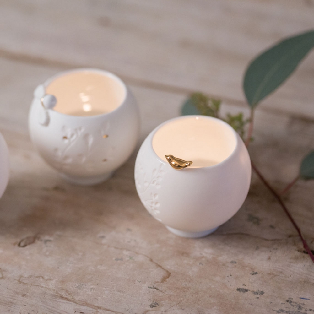 Räder Story Porcelain Tealight Holder with Golden Bird – 7cm – image 3