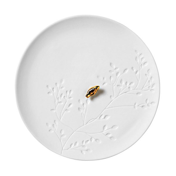 Räder Story Bird Porcelain Plate with Golden Songbird 14cm