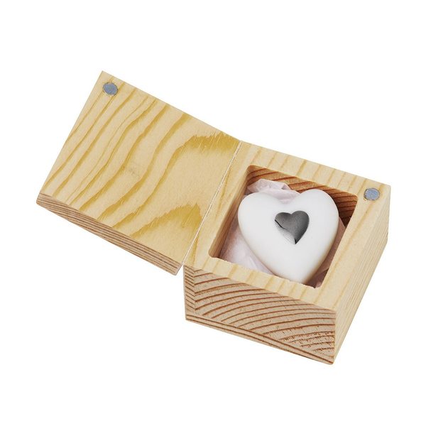 Räder 'Love To Go' Porcelain Heart in Wooden Box