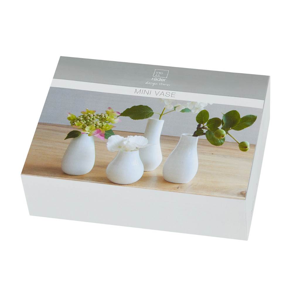Räder Mini Porcelain Vases, Set of 4 – White (4.5–8cm) – image 4