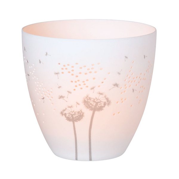 Räder Poetry Dandelion Porcelain Tealight Holder with Beech Base