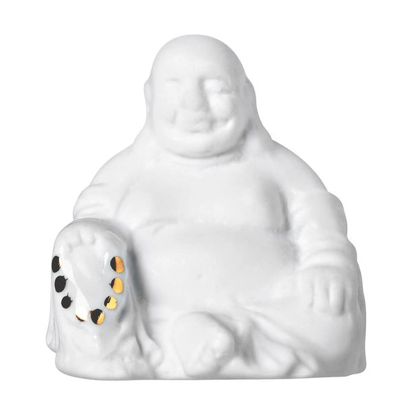 Räder Lucky Relax Buddha Porcelain Figure in Wooden Gift Box