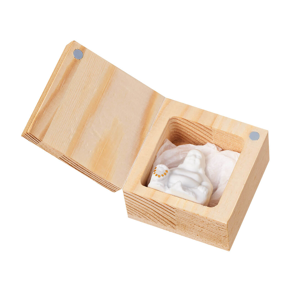 Räder Lucky Relax Buddha Porcelain Figure in Wooden Gift Box – image 3