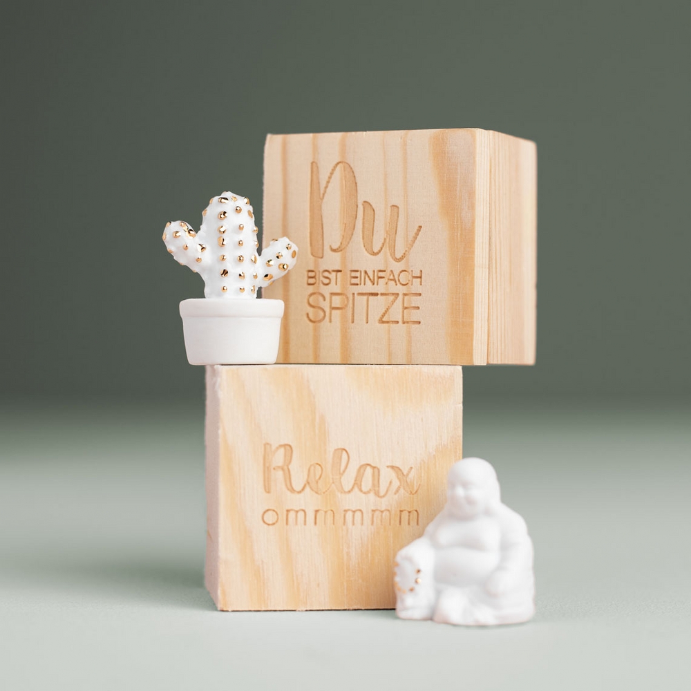 Räder Lucky Relax Buddha Porcelain Figure in Wooden Gift Box – image 5