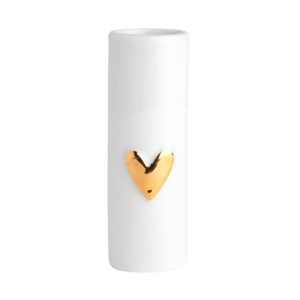 Räder Gold Heart Mini Porcelain Bud Vases, Set of 2 – image 2