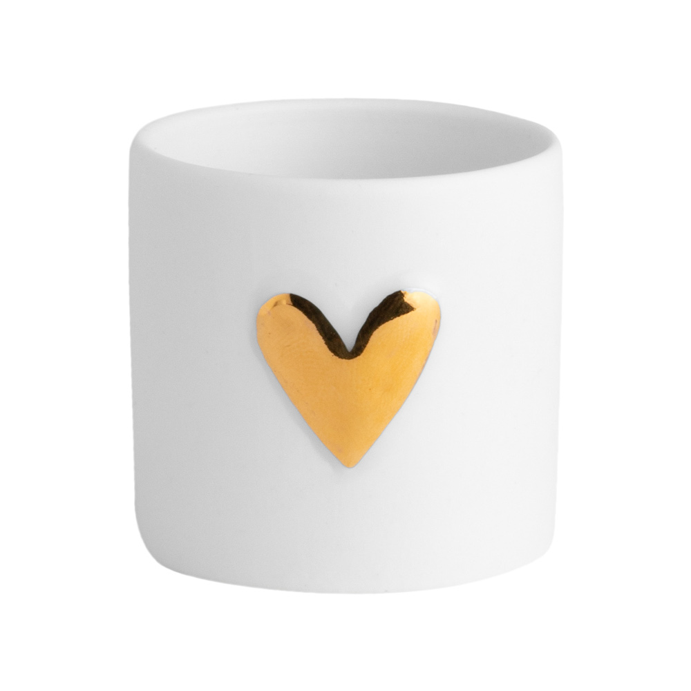 Räder Gold Heart Porcelain Tealight Holders, Set of 2 – image 2