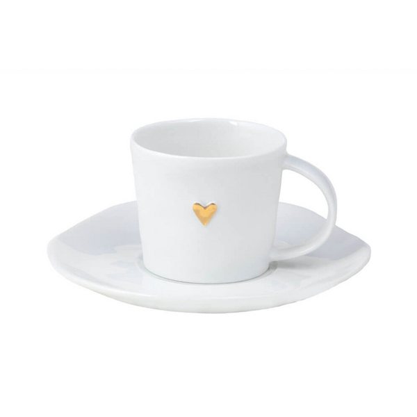 Räder Porcelain Espresso Cup & Saucer with Gold Heart
