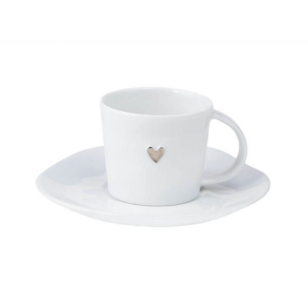 Räder Porcelain Espresso Cup & Saucer with Silver Heart