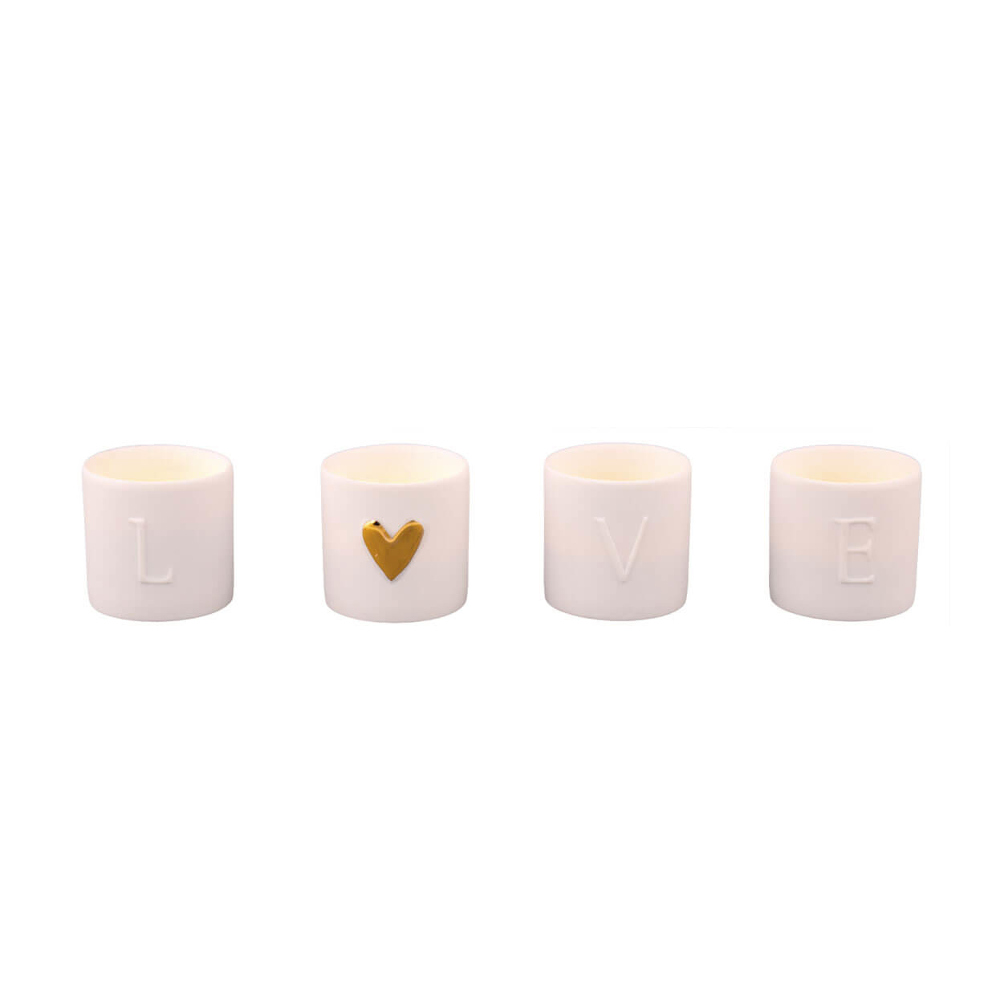 Räder LOVE Porcelain Tealight Holders, Set of 4 – image 2