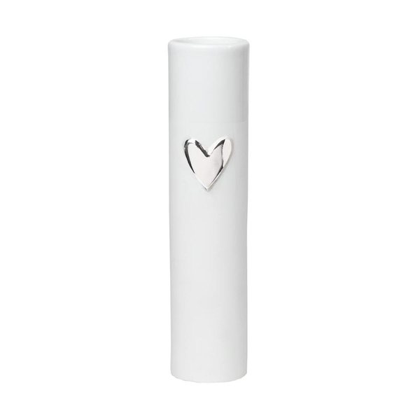 Räder Love Silver Heart Slim Porcelain Bud Vase 17cm