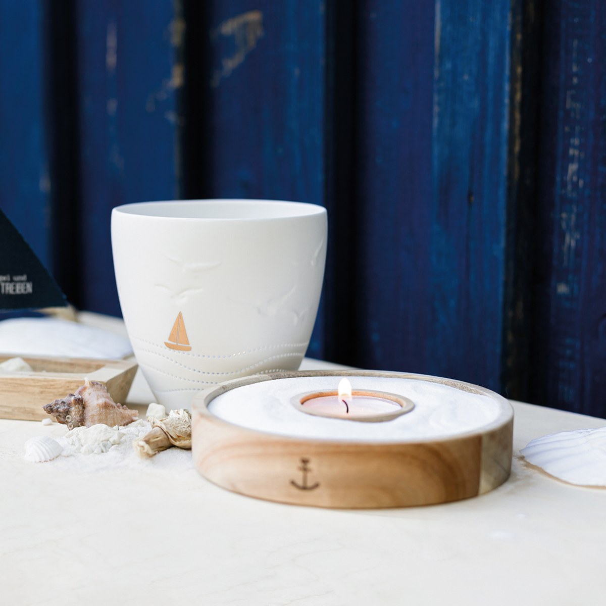 Räder Poetry Sea Wave & Boat Porcelain Tealight Holder – image 2