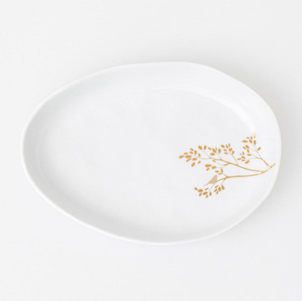 Räder Golden Bird Oval Porcelain Dish
