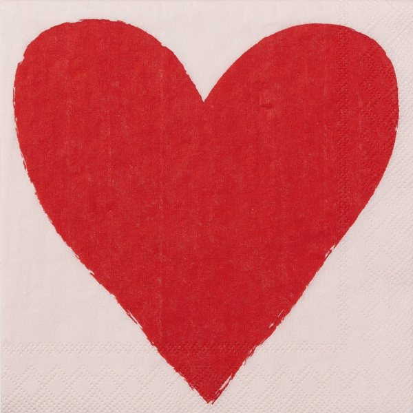 Räder Red Heart Paper Cocktail Napkins 25cm, Pack of 20
