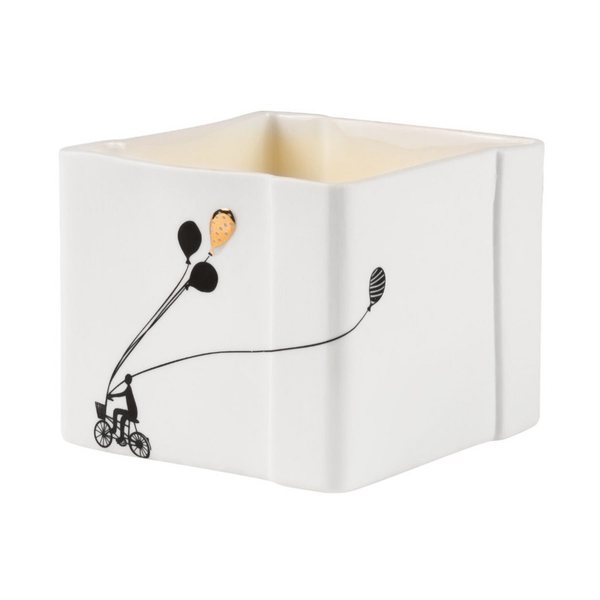 Räder Bicycle & Balloons Square Porcelain Tealight Holder