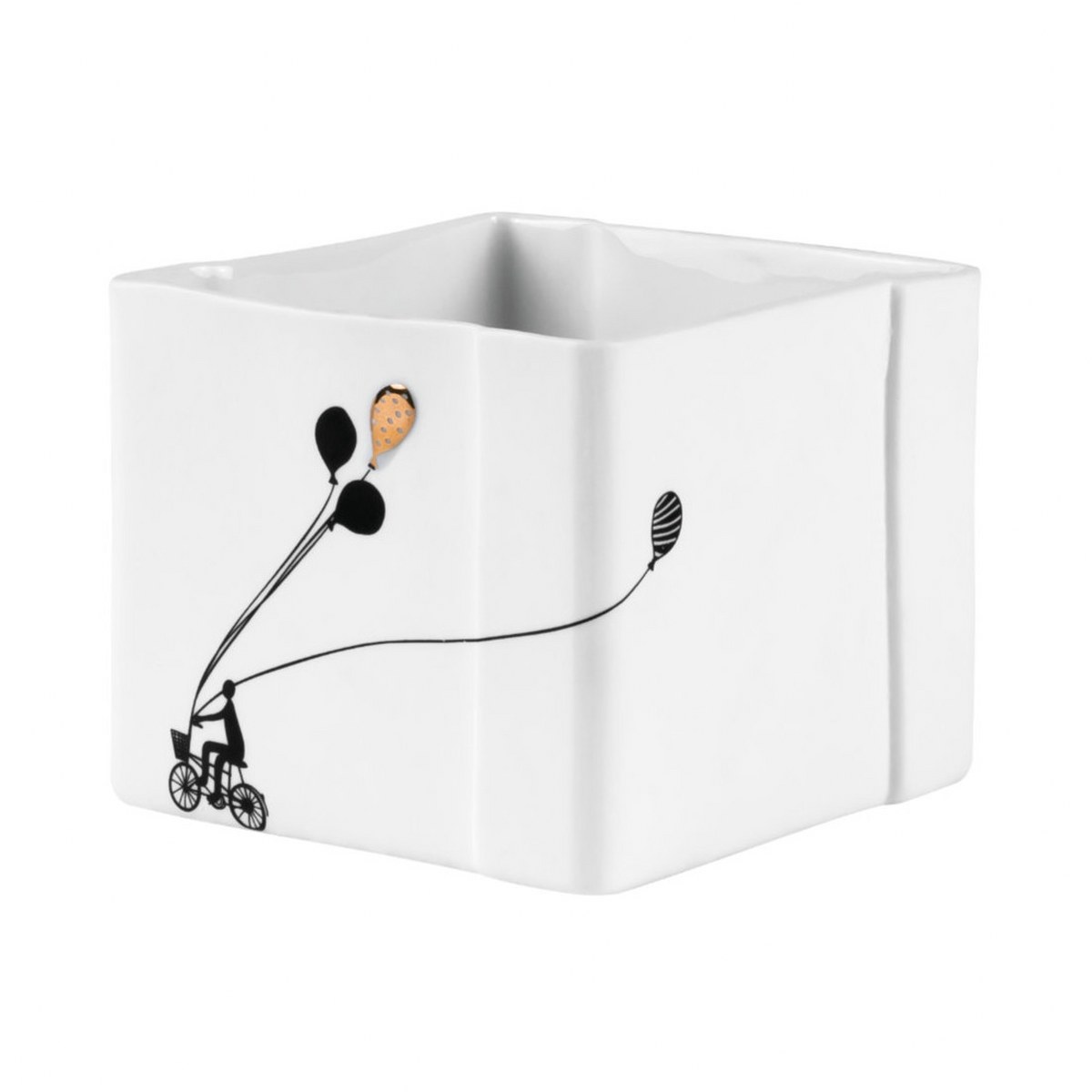 Räder Bicycle & Balloons Square Porcelain Tealight Holder – image 2
