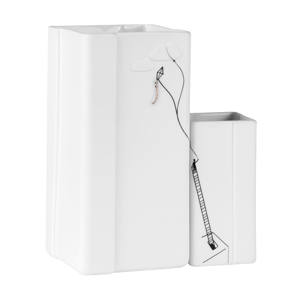 Räder Square Porcelain Vases with Decal, Set of 2 – image 2