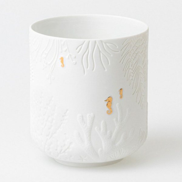 Räder Seahorse Embossed Porcelain Tealight Holder