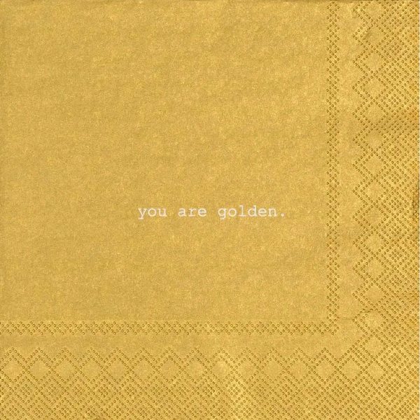Räder 'You Are Golden' Paper Napkins 33cm, Pack of 20