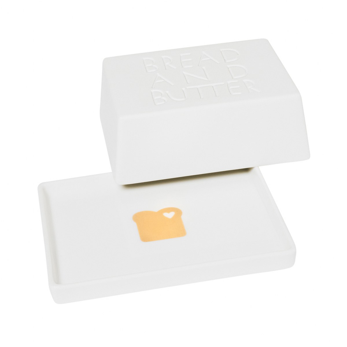 Räder Bread & Butter Porcelain Butter Dish with Gold Motif – Large – image 2