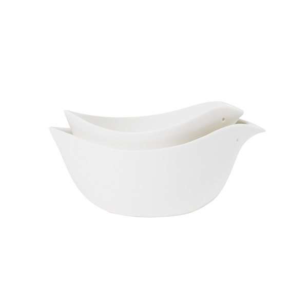 Räder Bird-Shaped Porcelain Stacking Bowls, Set of 2