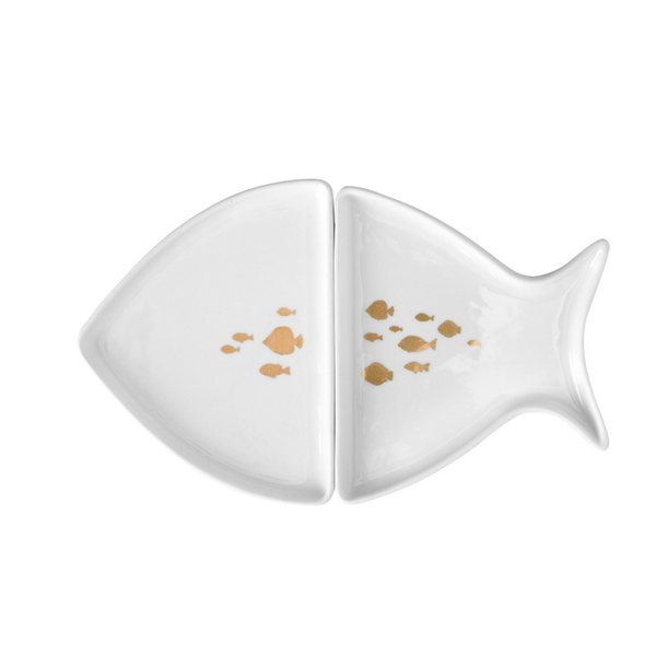 Räder Two-Piece Fish Coral Porcelain Serving Dish