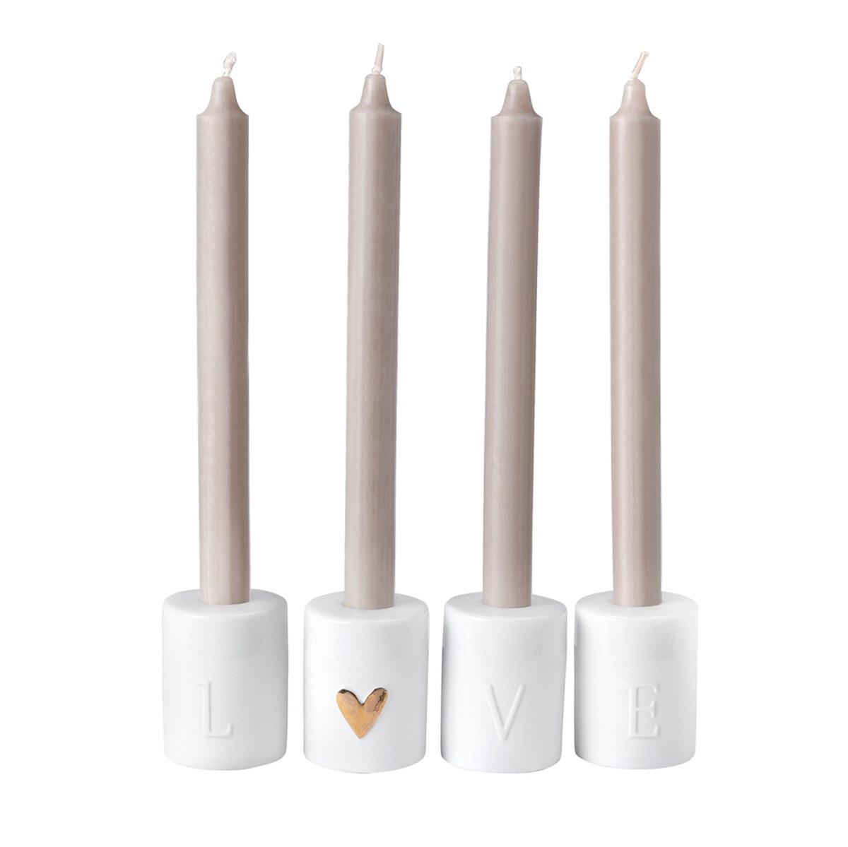 Räder 'LOVE' Porcelain Candle Holders, Set of 4 – image 2