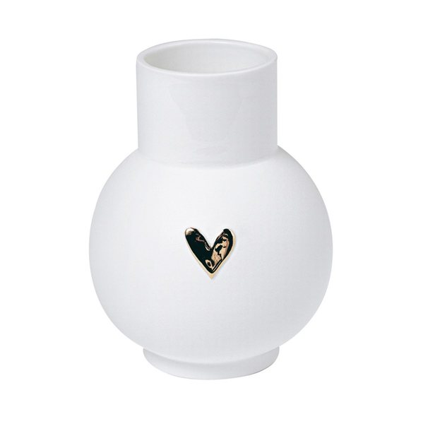 Räder Gold Heart Ball Porcelain Vase – Small, 13cm