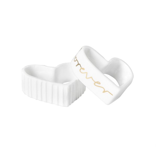 Räder 'Forever' Porcelain Napkin Rings, Set of 2