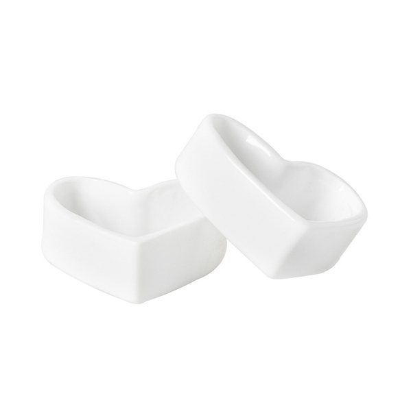 Räder Heart-Shaped Porcelain Napkin Rings, Set of 2