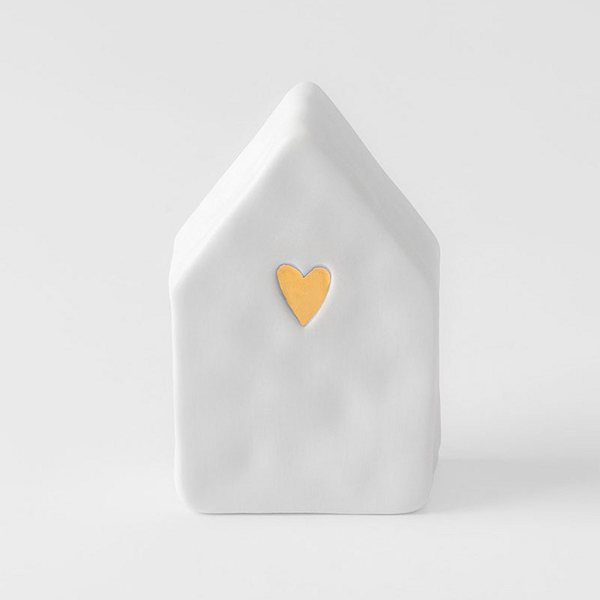 Räder Porcelain House Ornament with Gold Heart