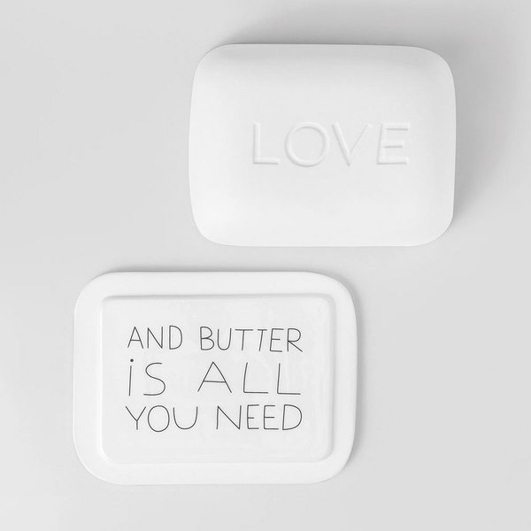 Räder 'All You Need Is Love & Butter' Porcelain Butter Dish