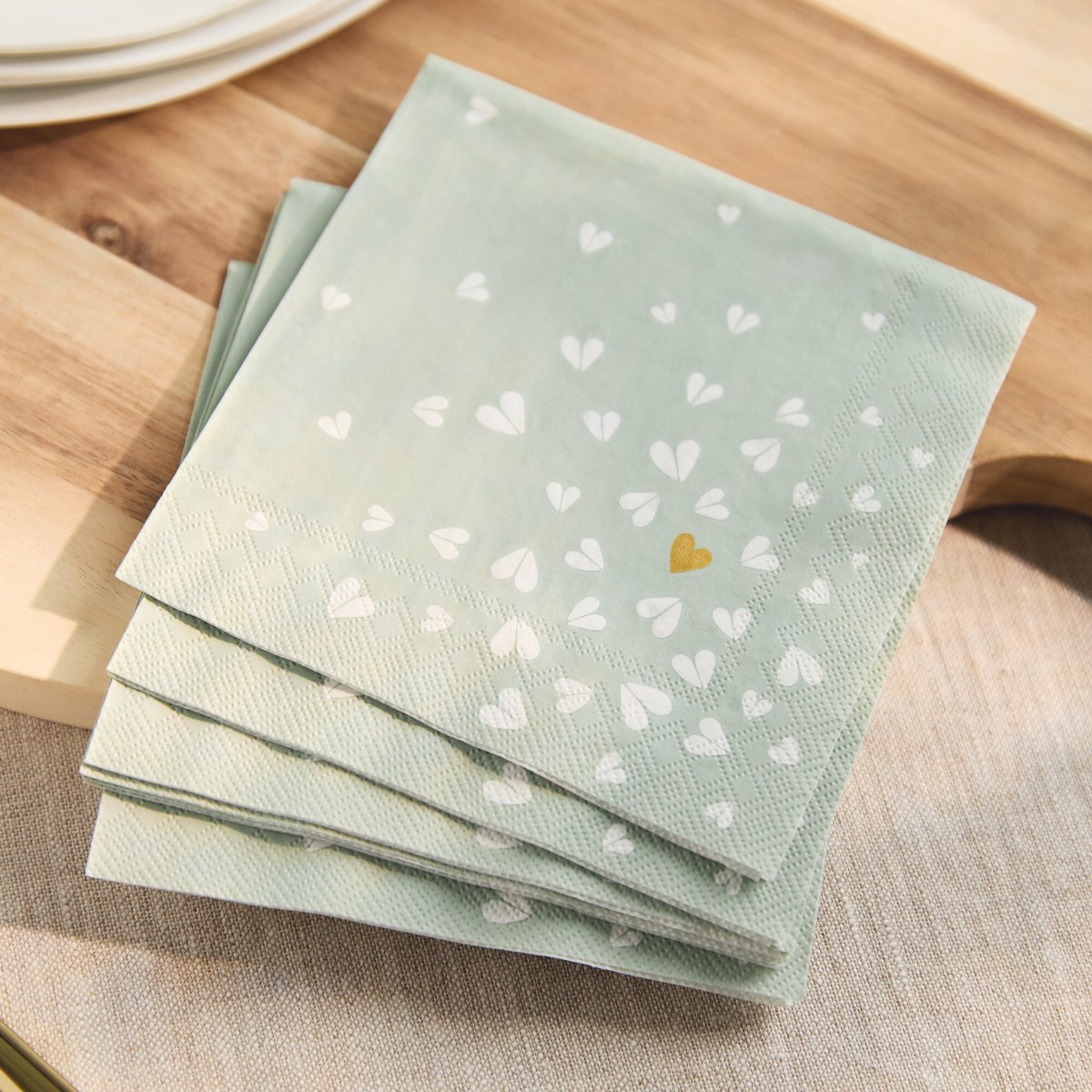 Räder Golden Heart Paper Cocktail Napkins 25cm, Pack of 20 – image 3