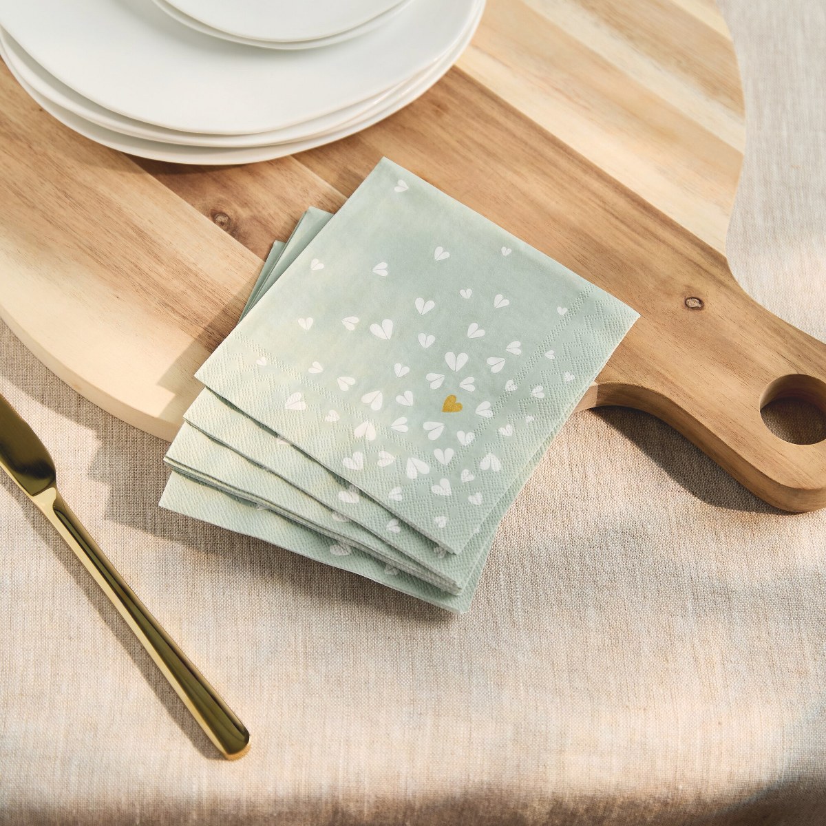 Räder Golden Heart Paper Cocktail Napkins 25cm, Pack of 20 – image 4