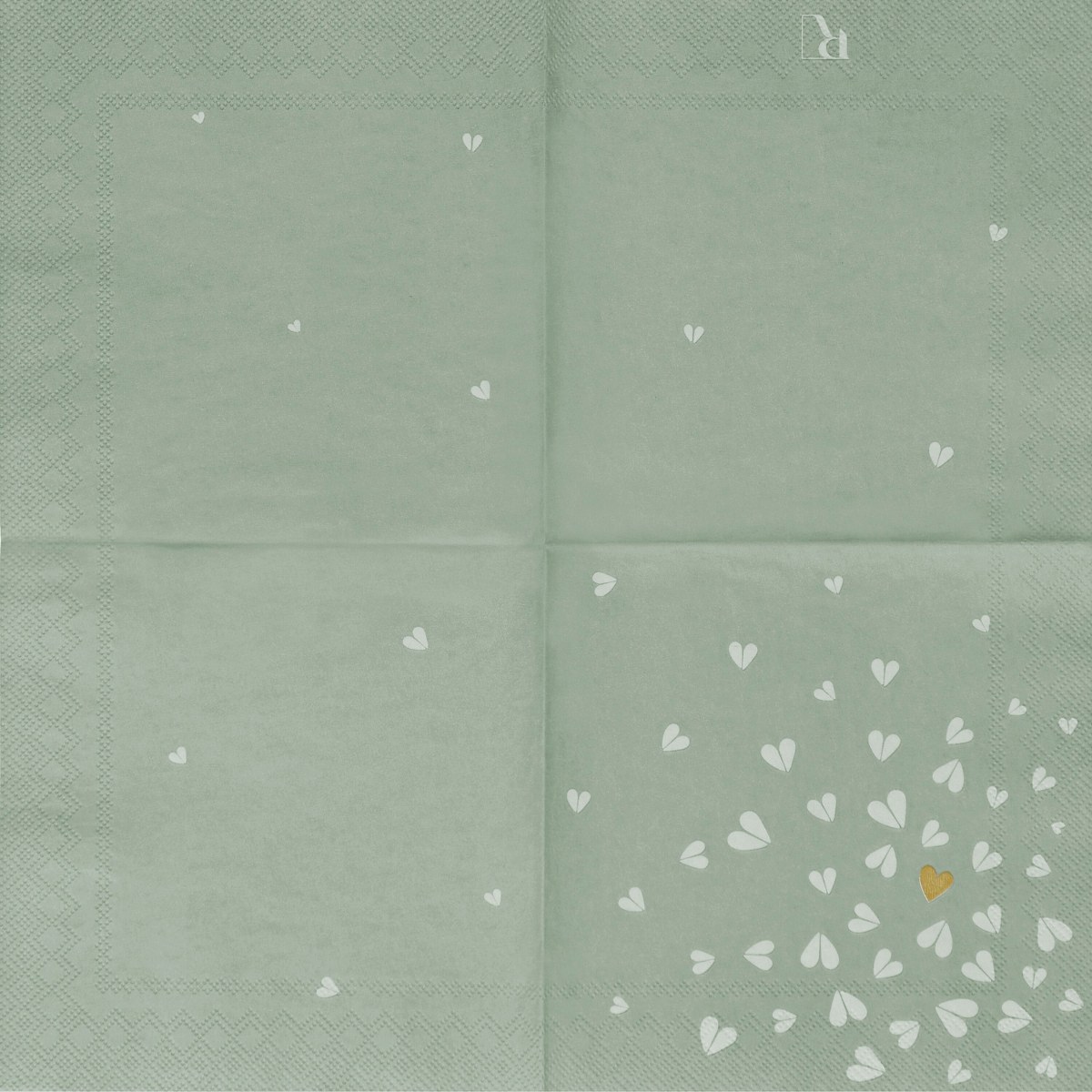 Räder Golden Heart Paper Cocktail Napkins 25cm, Pack of 20 – image 2