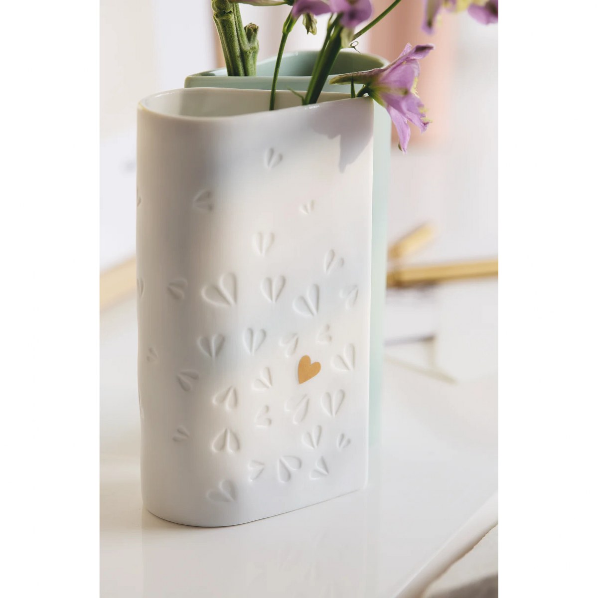 Räder Golden Heart Porcelain Vases, Set of 2 – image 7