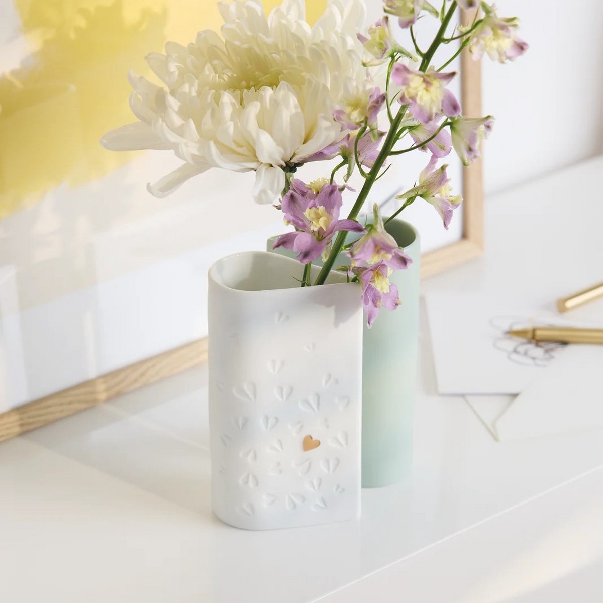 Räder Golden Heart Porcelain Vases, Set of 2 – image 6