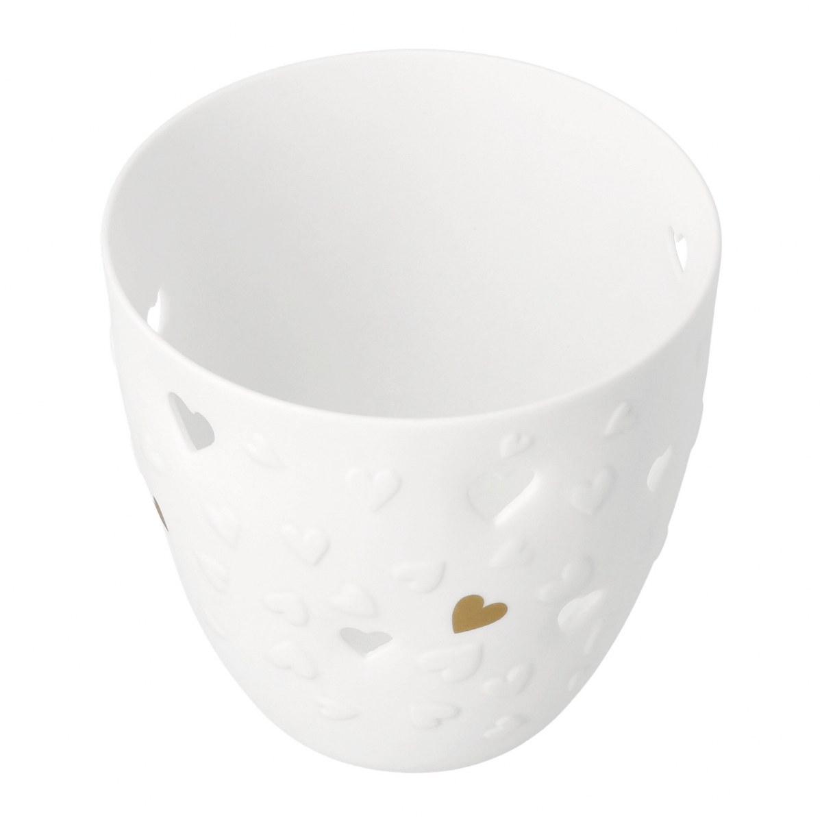 Räder Poetry Light Golden Hearts Porcelain Tealight Holder – image 2