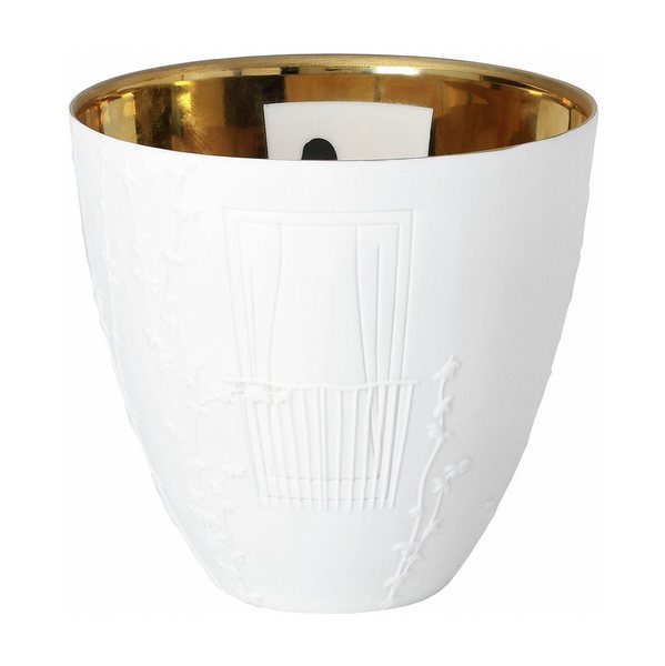 Räder Night Chat Porcelain Tealight Holder with Gold Interior