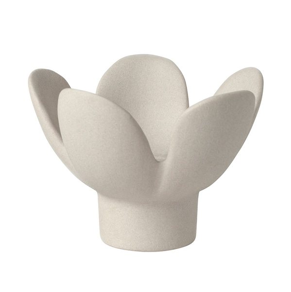 Räder Porcelain Flower Candle Holder – Beige