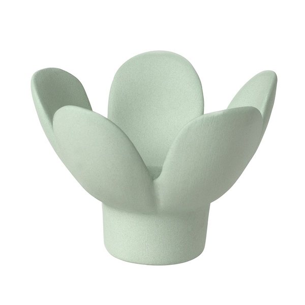 Räder Porcelain Flower Candle Holder – Green