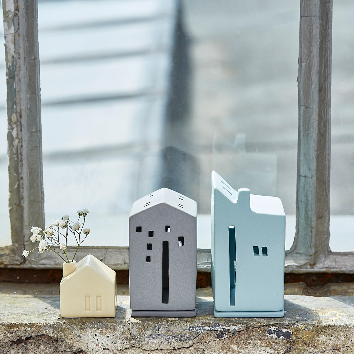 Räder Lighthouse Porcelain Tealight House – Dolphin Grey – image 2