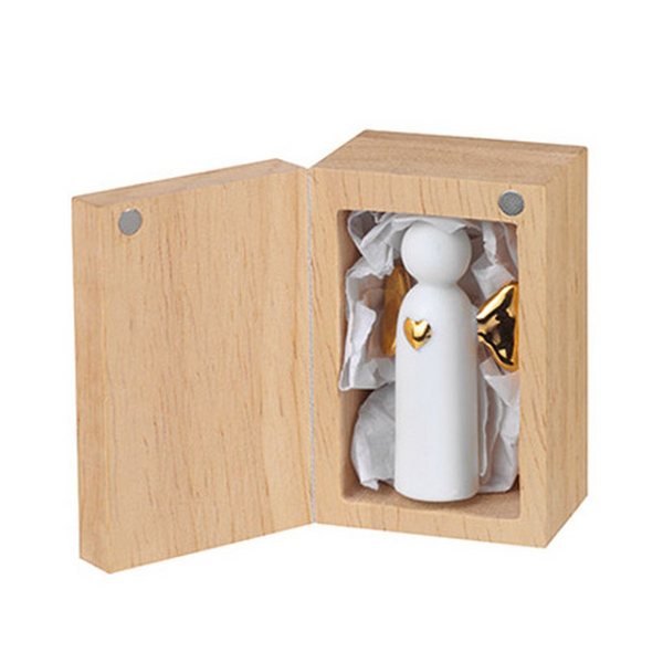 Räder 'Angel To Go' Porcelain Pocket Angel in Wooden Box