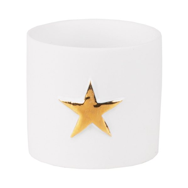Räder Starlight Porcelain Tealight Holders with Gold, Set of 2 – Small