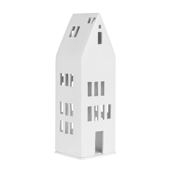 Räder Lighthouse Tall City House Porcelain Tealight Holder – Large
