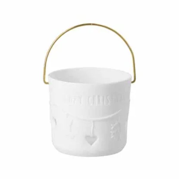 Räder Porcelain Bucket Gift Lantern – White