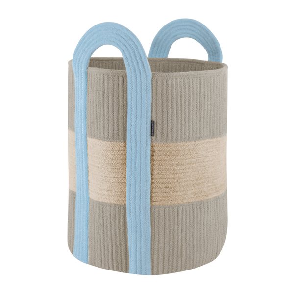 Remember Colombo Large Cotton Rope Basket with Handles – Grey