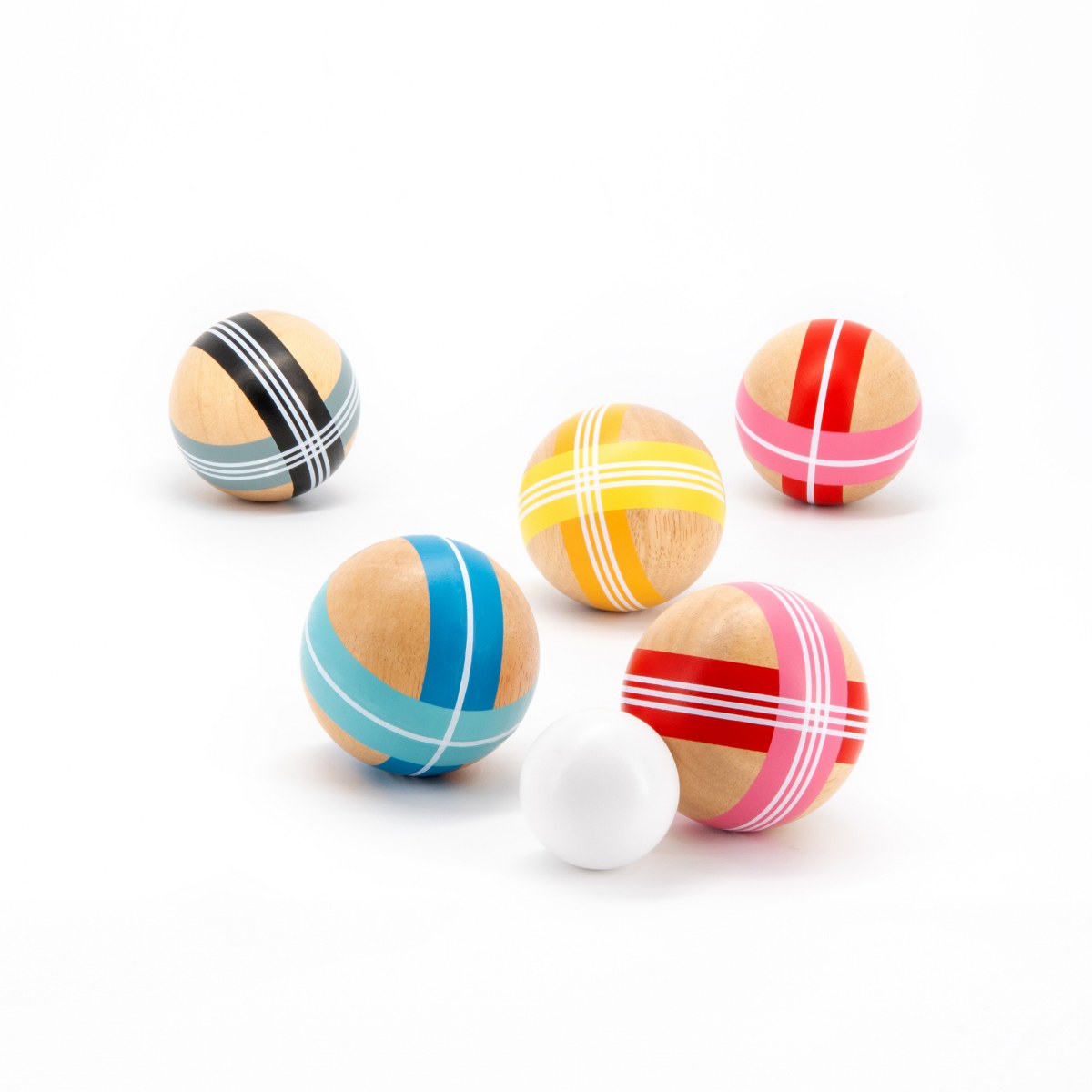 Remember Boccia Wooden Garden Bowls Set – Patterned – image 2