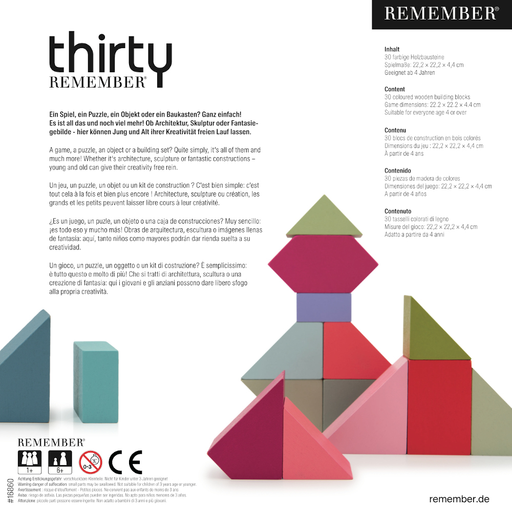 Remember Thirty Wooden Building Block Puzzle – 30 Coloured Blocks – image 10