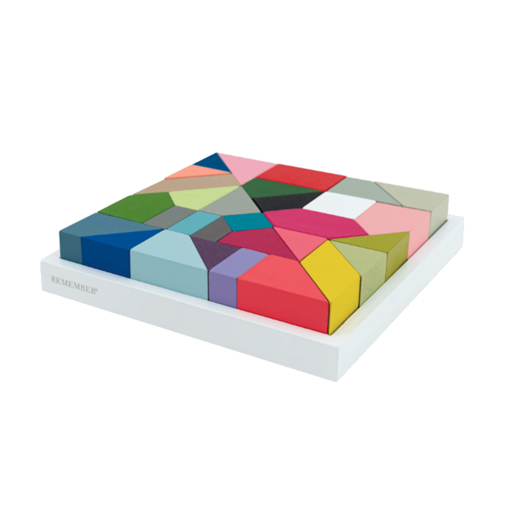 Remember Thirty Wooden Building Block Puzzle – 30 Coloured Blocks – image 2